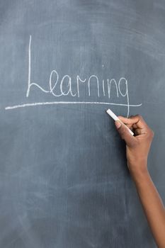 Close up of the blackboard in a classroom