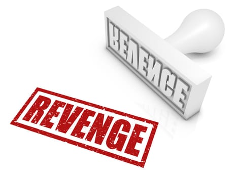 REVENGE rubber stamp. Part of a series of stamp concepts.