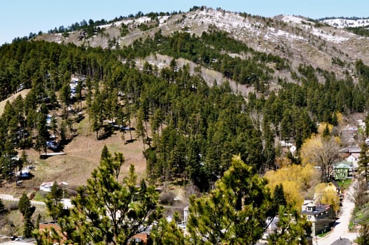 Deadwood hills and buildings