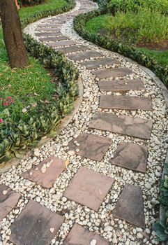 Garden path in public park