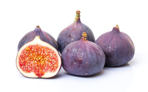 Ripe Fruits Figs on white background