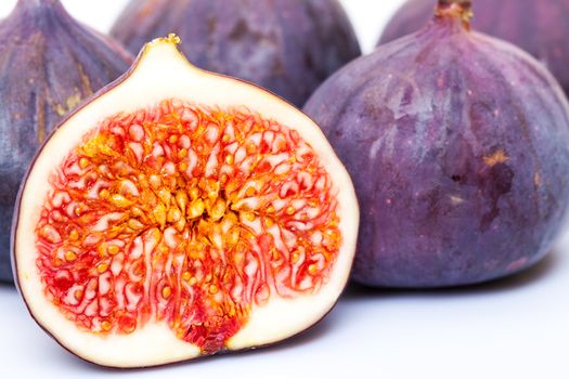 Ripe Fruits Figs on white background