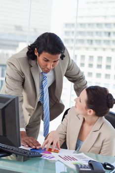 Portrait of a business team making a marketing research in a meeting room