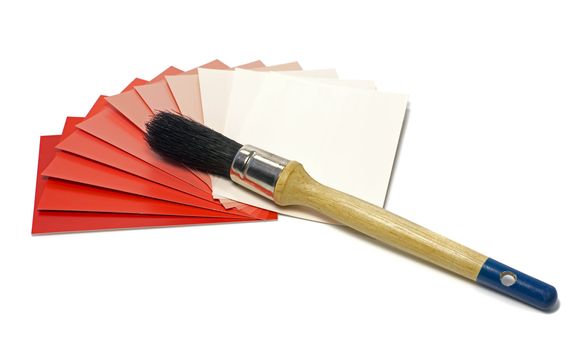 blue color samples of painting with paintbrush