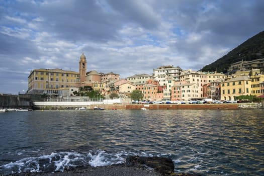 beautiful small town with a small harbor near Genova, Italy