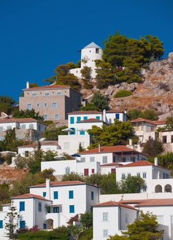 View of a picturesque village on the Greek island of Hydra