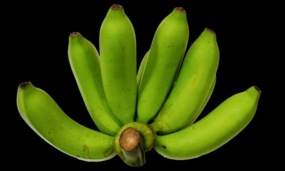 bunch of green bananas on background