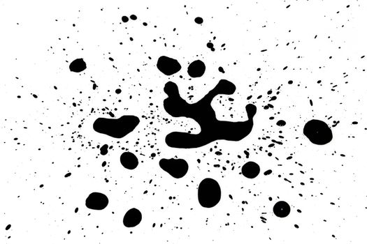 Chinese ink drops on a white background.