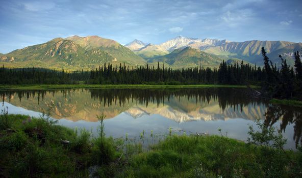 The Water and mountians in Alaska North America