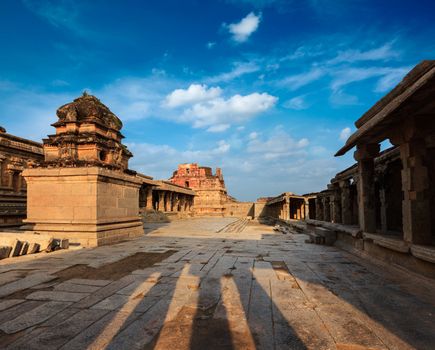 Krishna temple on sunset. Royal Center, Hampi, Karnataka, India