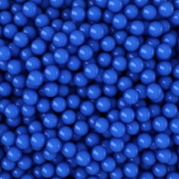 Heap of blue balls, 3d computer graphic