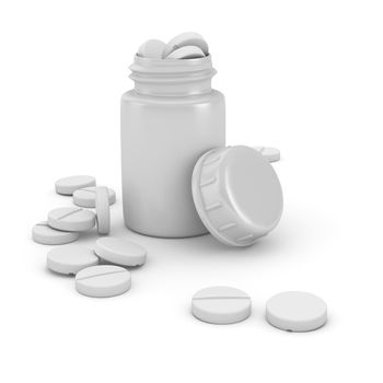 Medical bottle full of tablets