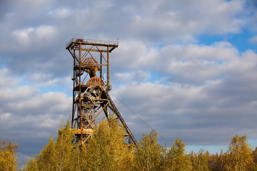 Old industry-Coal Mine in autumn
