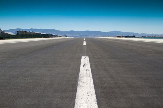 shot of the runway at Gibraltar Airport