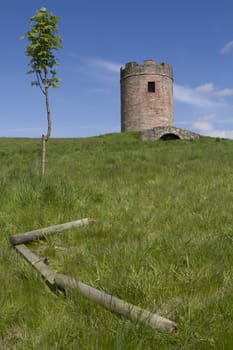 Shot of the historic Sauchie Tower in Clackmannanshire Scotland