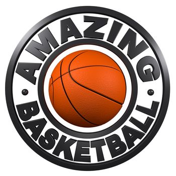 Amazing Basketball circular design with a white background
