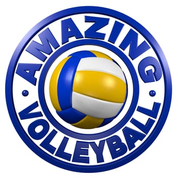 Amazing Volleyball circular design with a white background