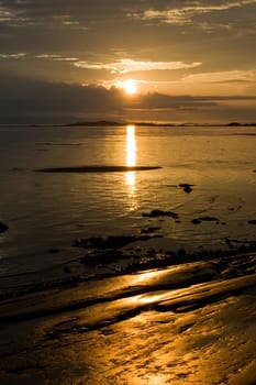 Sunset and white night at Kiy island, Russia