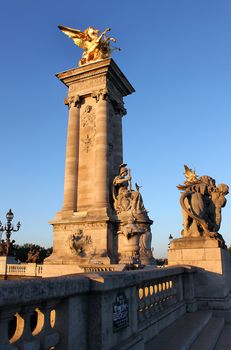 Vertical view of the Alexander III Bridge in Paris