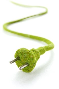 abstract image of green electric plug , save energy concept