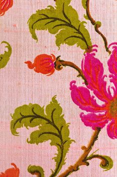 Close up of retro tapestry fabric pattern