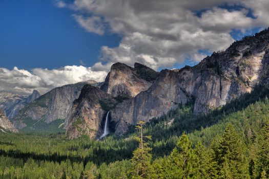 The famous waterfall in Yosemite National Park, California