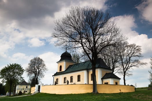 Baroque church in Kamenicky village, Czech republic