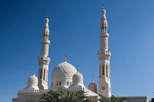 White Mosque at sunset in Dubai