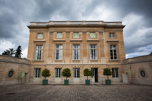 Detail of Le Trianon and gardens in Versailles Chateau France