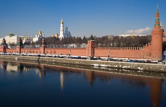 Famous Moscow Kremlin in winter, Russia