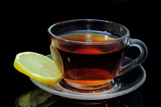 Cup of tea with lemon