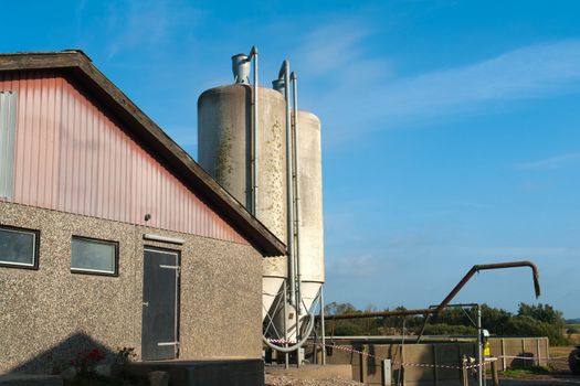 Farm grain silo agriculture production image