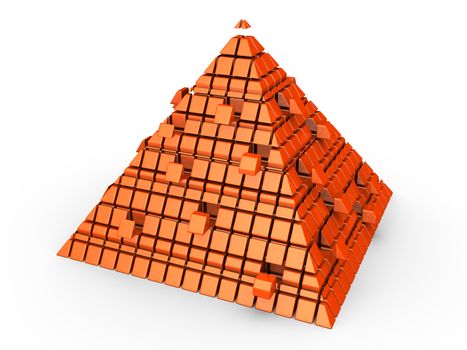 Orange 3d futuristic pyramid