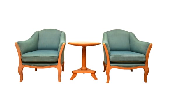 sofa and table with clipping path