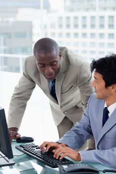 Portrait of colleagues working in an office