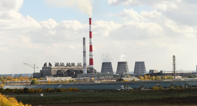 Thermal power plant in the city of Barnaul, Russia