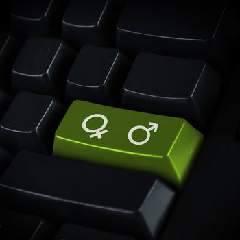 Online Dating Computer Key Showing Romance And Love