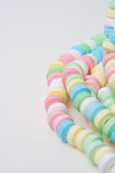 colorful candy necklace  isolated on white background