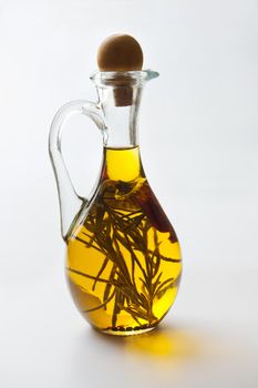 Vegetable oil with spices in a jug