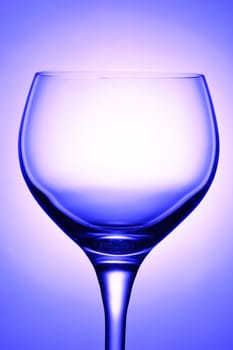 Wine glass in blue tone
