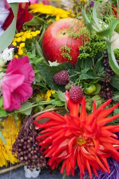 beautiful bouquets of flowers and herbs