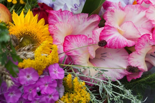 beautiful bouquets of flowers and herbs