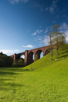 The Lune viaduct in Yorkshire Dales National Park in England