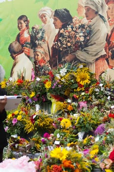 beautiful bouquets of flowers and herbs