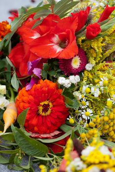 beautiful bouquets of flowers and herbs