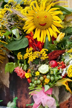 beautiful bouquets of flowers and herbs