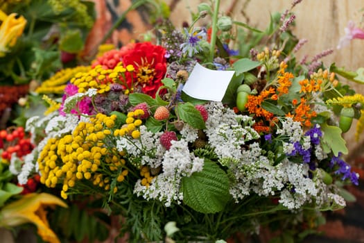 beautiful bouquets of flowers and herbs