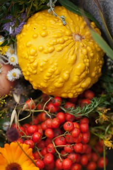 beautiful bouquets of flowers and herbs