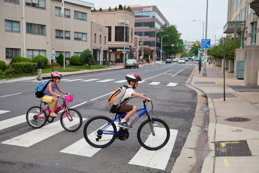 May 9, 2012 - Arlington, Virginia, USA - National Bike to School Day, Key School Escuela Key Elementary (Credit Image: © Dasha Rosato)