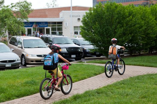 May 9, 2012 - Arlington, Virginia, USA - National Bike to School Day, Key School Escuela Key Elementary (Credit Image: © Dasha Rosato)